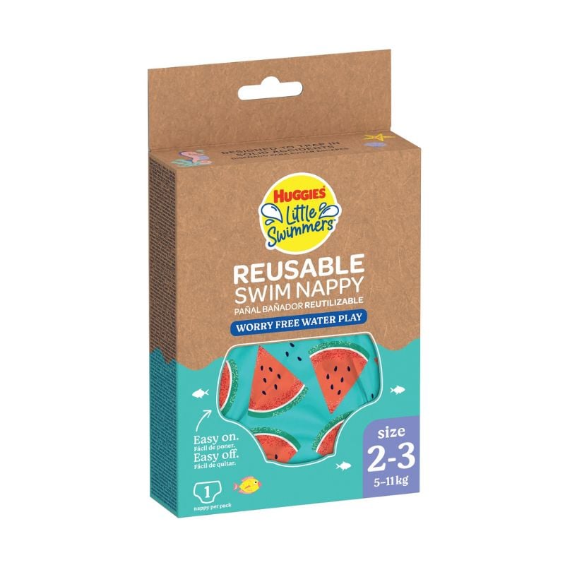 Reducere 25% - Scutec chilotel baie refolosibil, Watermelon, Nr. 2-3, 5-11kg, 1 bucata, Huggies 1 Scutec chilotel baie refolosibil