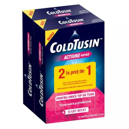 Reducere 50% - ColdTusin Tuse 20 pastile – Pachet Promo 2 la preț de 1, Perrigo 1 ColdTusin Tuse 20 pastile – Pachet Promo 2 la preț de 1