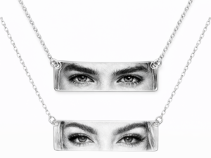 Set 2 Coliere Personalizate Eyes Silver cu Argint