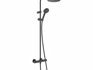 Coloana de dus cu baterie termostatata negru mat Hansgrohe Vernis Blend 200 cu 2 functii