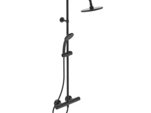 Coloana de dus cu baterie termostatata negru mat Ideal Standard IdealRain Ceratherm T25 furtun dus 160 cm