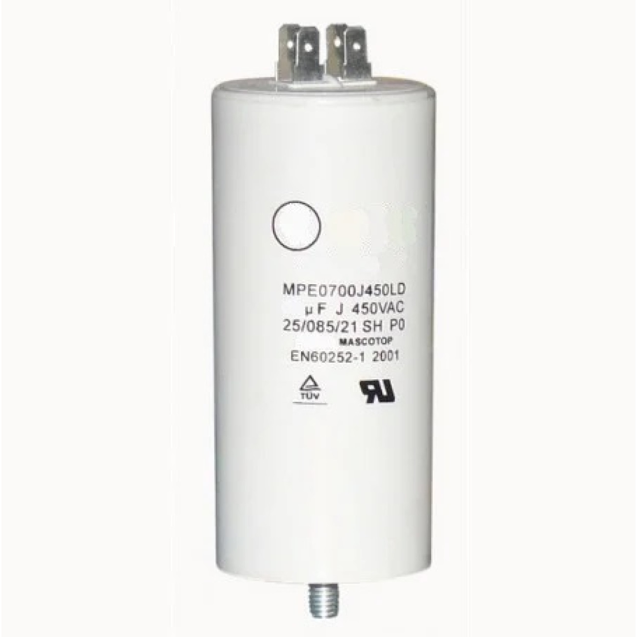 Reducere 20% - Condensator Pornire Motor Electric CD60, 450V 300uf, cu papuci, Diametru 48 mm 1 Condensator Pornire Motor Electric CD60