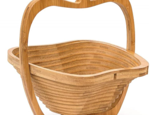 Cos de fructe pliabil in forma de mar din bambus