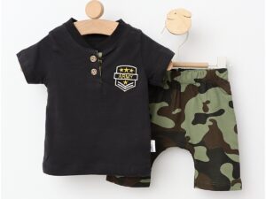 Costumas de vara Army camuflaj cu negru