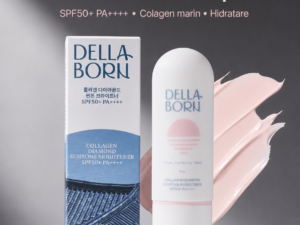 DELLA BORN – Cremă Coreeană cu Protecție Solară SPF50+ PA++++ și Colagen Marin 50g | Iluminare Ten