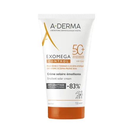 Reducere 30% - Crema emolienta cu protectie solara SPF50+ Exomega Control – 150 ml, ADerma 1 Crema emolienta cu protectie solara SPF50+ Exomega Control – 150 ml