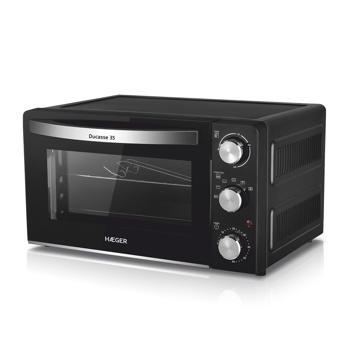 Reducere 20% - Cuptor electric HAEGER DUCASSE 35, Capacitate 35 L, Interior antiaderent, Convectie, Lumina interioara, Usa cu geam dublu, Timer 60 minute 1 Cuptor electric HAEGER DUCASSE 35