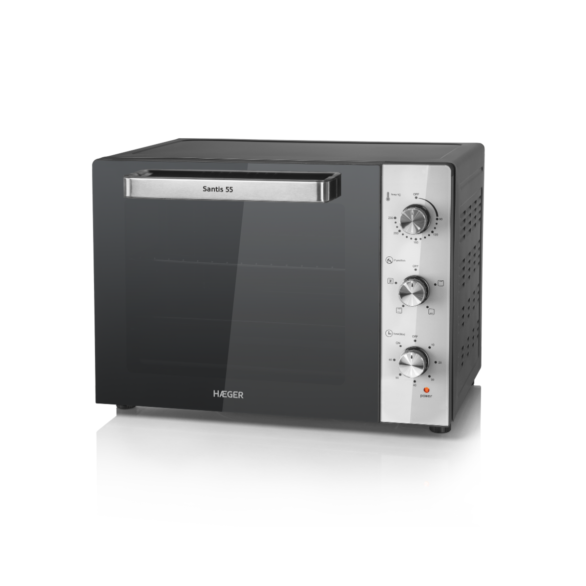 Reducere 20% – Cuptor electric HAEGER SANTIS 55, Capacitate 55 L, Convectie, Lumina interioara, Timer 1 Cuptor electric HAEGER SANTIS 55