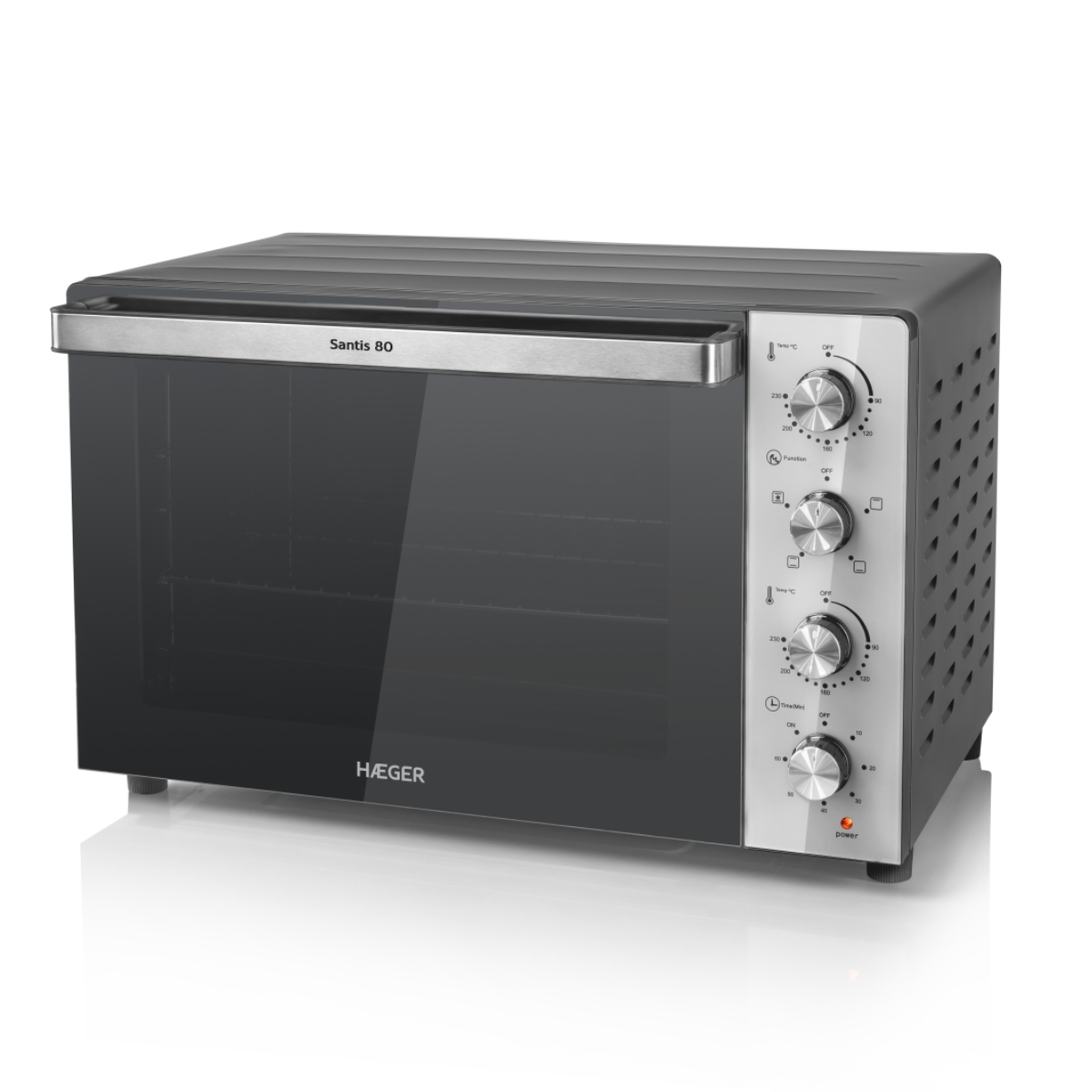 Reducere 20% - Cuptor electric HAEGER SANTIS 80, Capacitate 80 L, Putere 2400 W, Convectie, Lumina interioara, Timer 1 Cuptor electric HAEGER SANTIS 80
