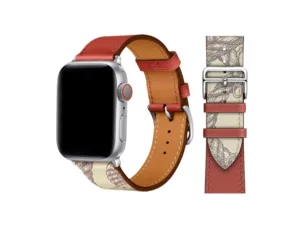 Curea Ceas Apple Watch Leather Burgundy Design   (Piele Burgundy)