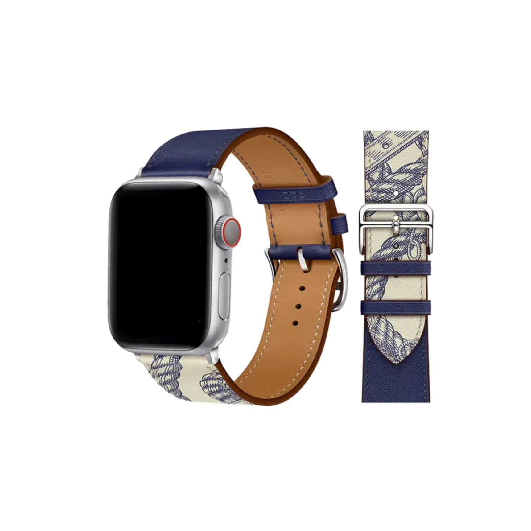 Reducere 67% – Curea Ceas Apple Watch Leather Navy Graphic (Piele Albastru) 1 Curea Ceas Apple Watch Leather Navy Graphic (Piele Albastru)