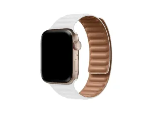 Curea Ceas Apple Watch California  Leather White   (Piele Alba)