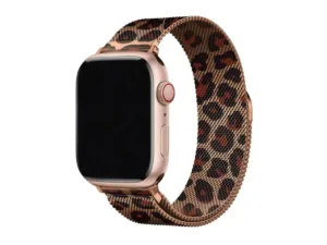 Curea Ceas Apple Watch Milanese Leopard Print   Metalica