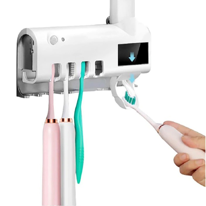 Reducere 61% - Dozator pentru pasta de dinti cu sterilizator UV pentru periute 1 Dozator pentru pasta de dinti cu sterilizator UV pentru periute