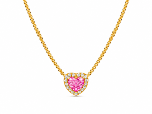 Colier Pink Heart Gold