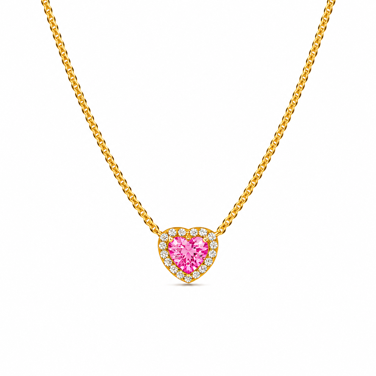 Reducere 44% - Colier Pink Heart Gold 1 Colier Pink Heart Gold