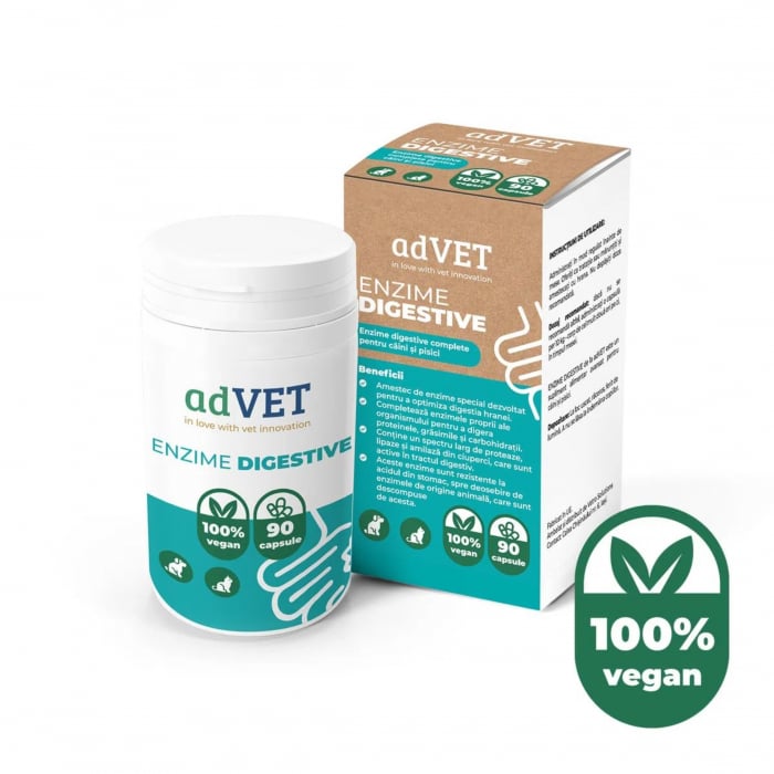 Reducere 50% - Enzime digestive, supliment alimentar pentru caini si pisici, flacon x 90 cps 1 Enzime digestive