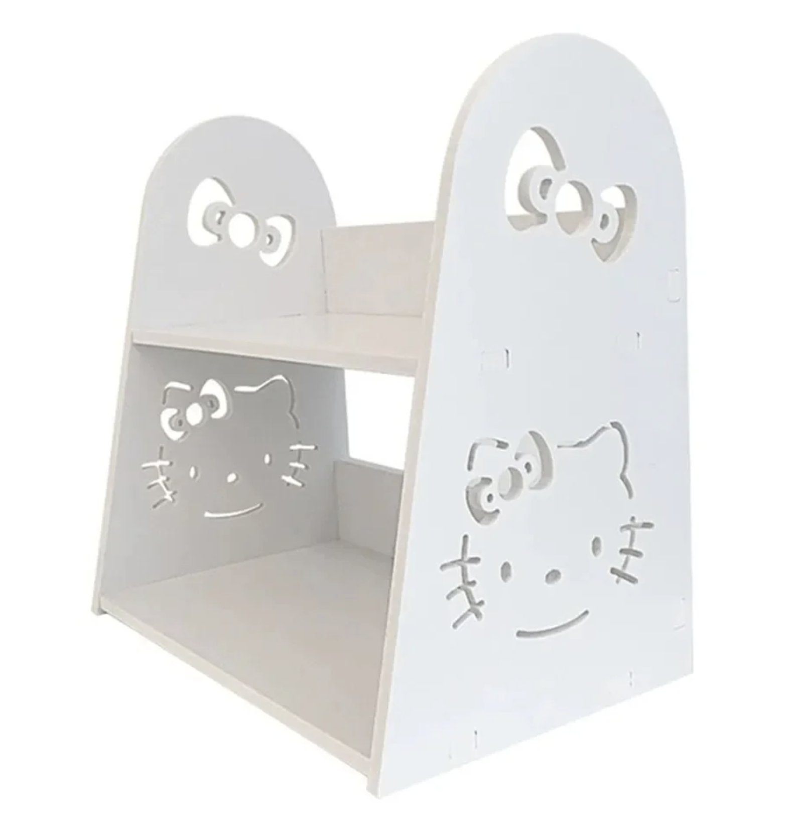 Reducere 74% – Etajera pentru biroul copilului Hello Kitty 2 compartimente 29x29x19cm Alb 1 Etajera pentru biroul copilului Hello Kitty 2 compartimente 29x29x19cm Alb
