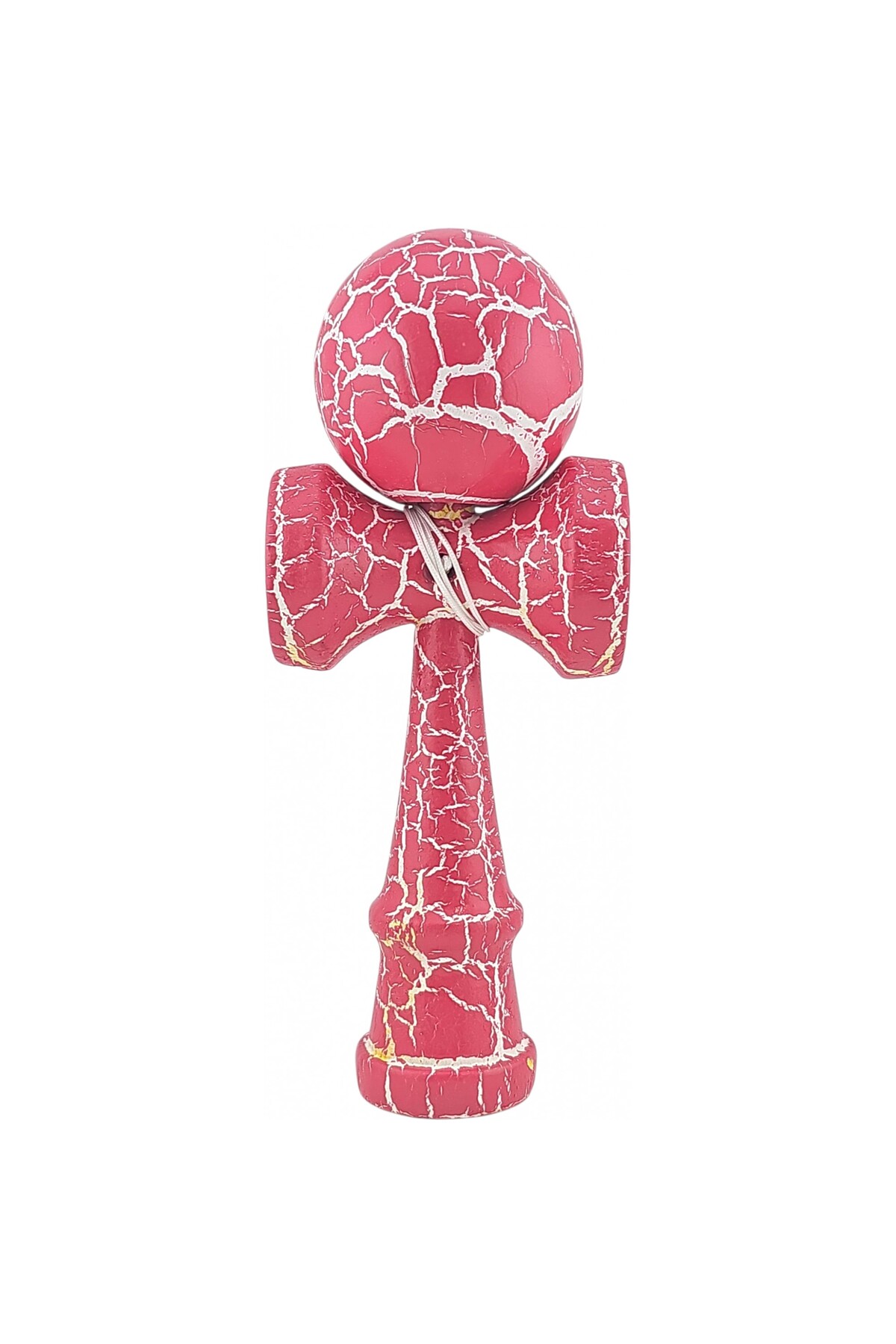 Kendama X Originala, Profesionala, OEM, Cracked, din Lemn, 18 cm, Roz Aprins/Alb Multicolor