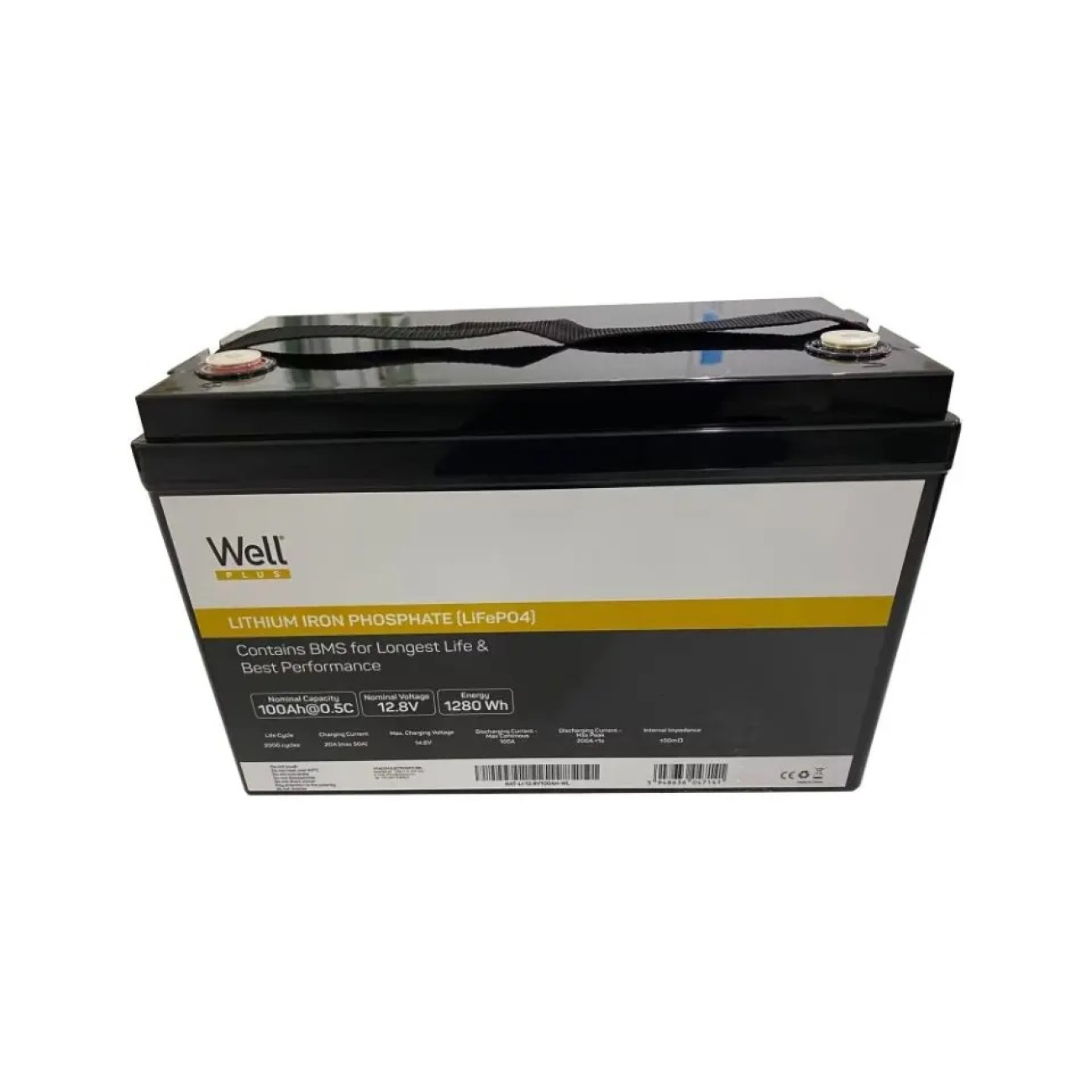 Reducere 20% - Acumulator litiu LiFePO4 Well 12.8V 135Ah, cu BMS, terminal M8, 334x175x218mm 2 cu BMS