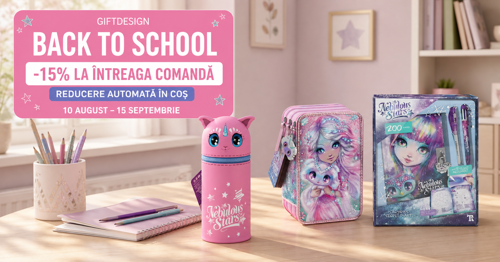 GiftDesign Back to School: 15% reducere la întreaga comandă
