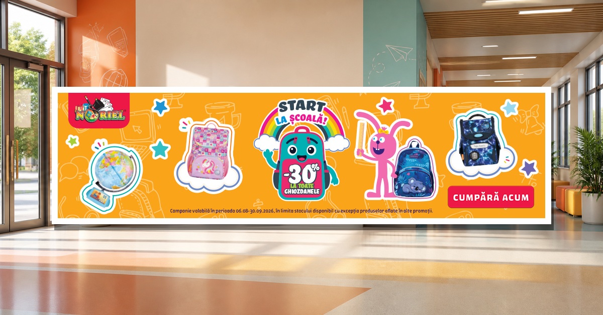 Noriel: 30% reducere la ghiozdanele Back to School