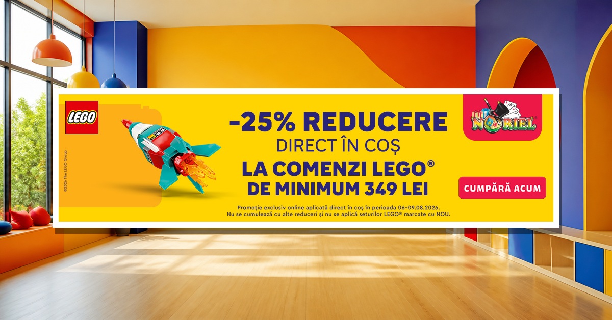 Noriel: 25% reducere la comenzi LEGO de minimum 349 lei
