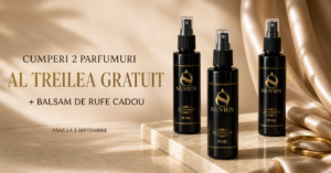 Nuvien: cumperi 2 parfumuri de 50 ml și al treilea este gratuit 11 Nuvien, cumperi două parfumuri de 50 ml și îl primești gratuit pe al treilea, plus balsam de rufe cadou