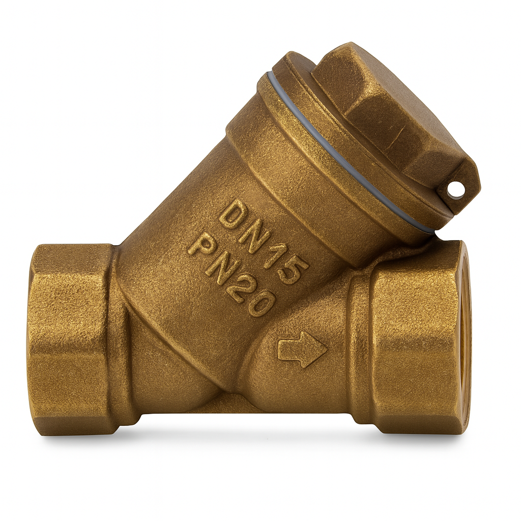 Reducere 15% - Filtru Y Remer Rubinetterie Minutery 389112, 1 1 2, filet interior, sita 400 microni, 20 bari, alama 1 Filtru Y Remer Rubinetterie Minutery 389112