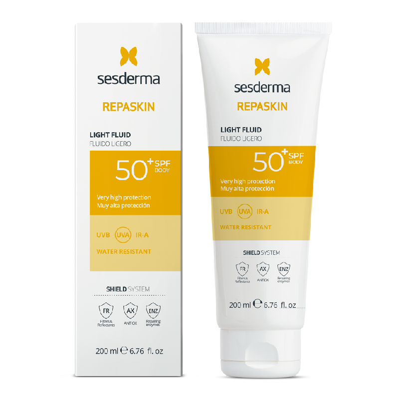 Reducere 45% - Fluid lejer pentru corp SPF50, Repaskin, 200 ml, Sesderma 1 Fluid lejer pentru corp SPF50