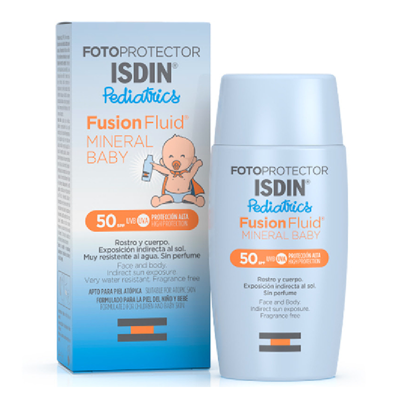 Reducere 35% - Fluid protectie solara copii SPF50, Fotoprotector Pediatrics Fusion, 50ml, Isdin 1 Fluid protectie solara copii SPF50