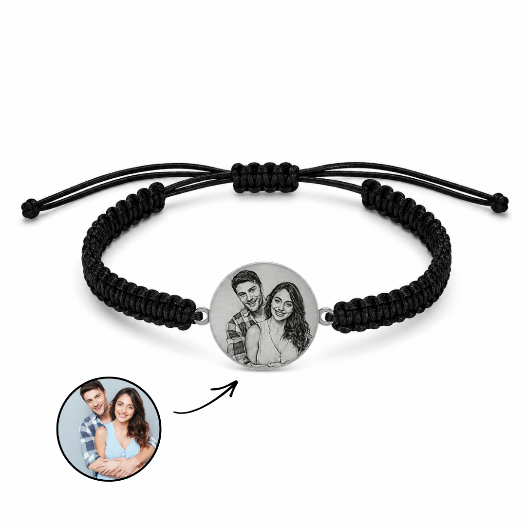 Reducere 44% – Bratara Personalizata Cuplu Neagra cu Argint 1 Bratara Personalizata Cuplu Neagra cu Argint