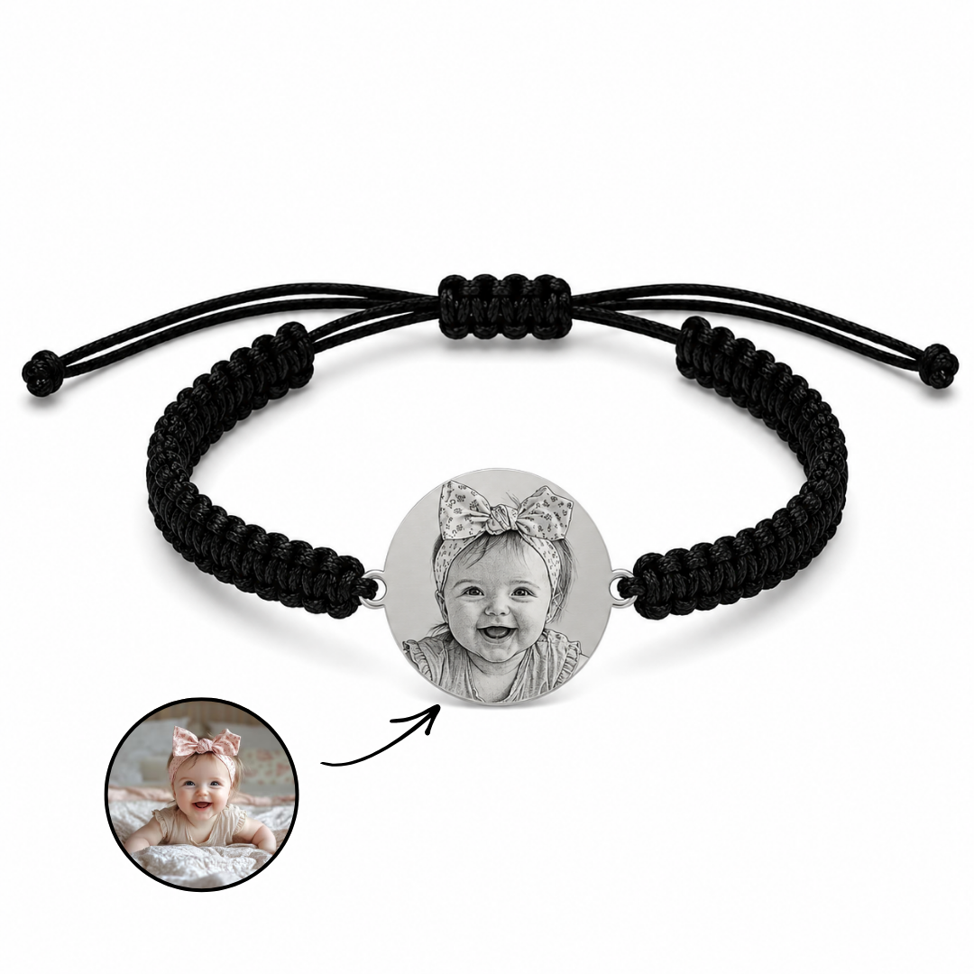 Reducere 44% - Bratara Neagra Personalizata Bebe cu Argint 1 Bratara Neagra Personalizata Bebe cu Argint