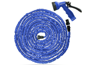 Furtun extensibil pentru gradina 15 m cu pistol de udat albastru