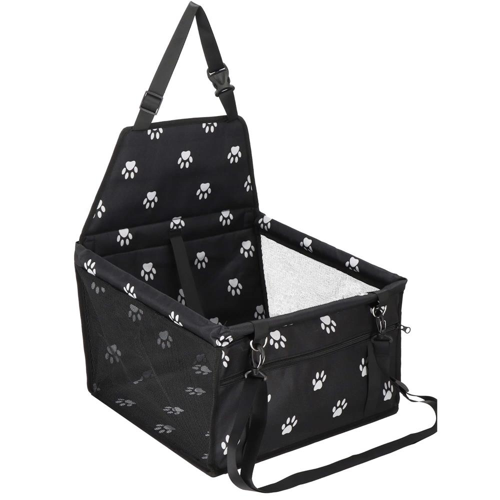 Reducere 21% - Geanta auto transport animale companie caini pisici poliester, 40x43x30 cm, pliabila, negru 1 Geanta auto transport animale companie caini pisici poliester