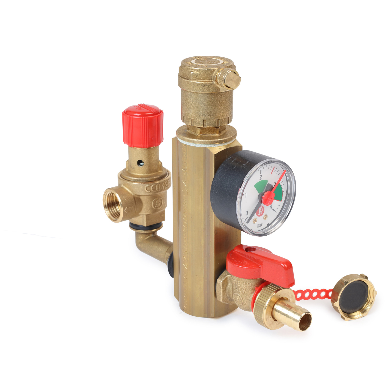 Reducere 15% - Grup de siguranta Giacomini R554EY001, 50 kW, 3 bar, 1 filet interior, pentru instalatii de incalzire cu vas de expansiune 1 Grup de siguranta Giacomini R554EY001
