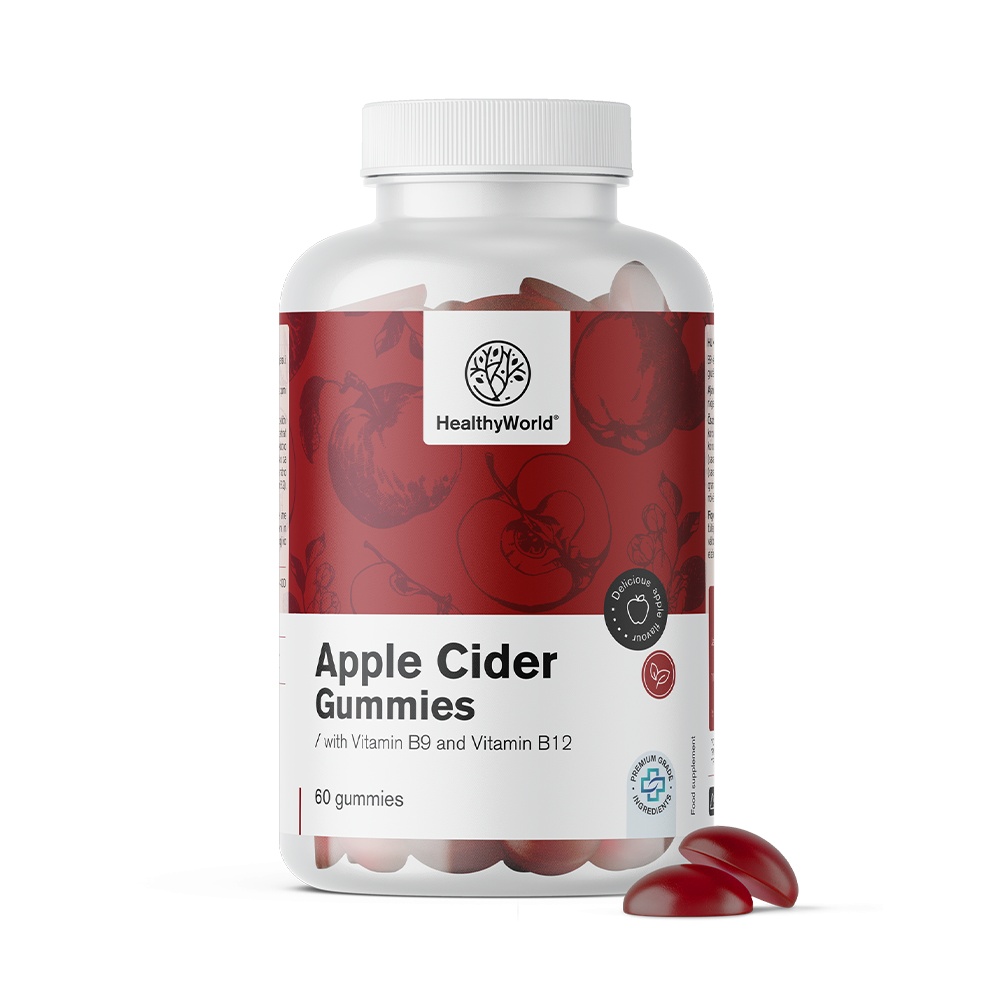 Reducere 15% - HealthyWorld, Apple Cider Gummies - jeleuri cu oțet de mere, 60 jeleuri 1 HealthyWorld