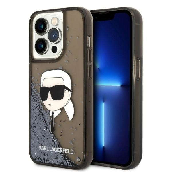Reducere 39% - Husa pentru Apple iPhone 14 Pro Max, Karl Lagerfeld, Glitter Karl's Head, Neagra 1 Husa pentru Apple iPhone 14 Pro Max