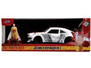 Jada One Punch Man Set Masinuta Metalica Mazda Rx 3 Si Figurina Saitama