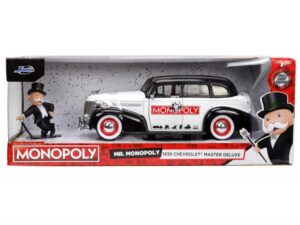 Jada Set Masinuta Metalica Chevrolet Master Deluxe 1939 Figurina Mr Monopoly