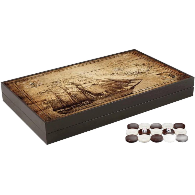 Reducere 14% - Joc de Table din Lemn Lacuit, Z Tools, Trandy 58 x 48 cm, Corabia Piratului Korsan 1 Joc de Table din Lemn Lacuit