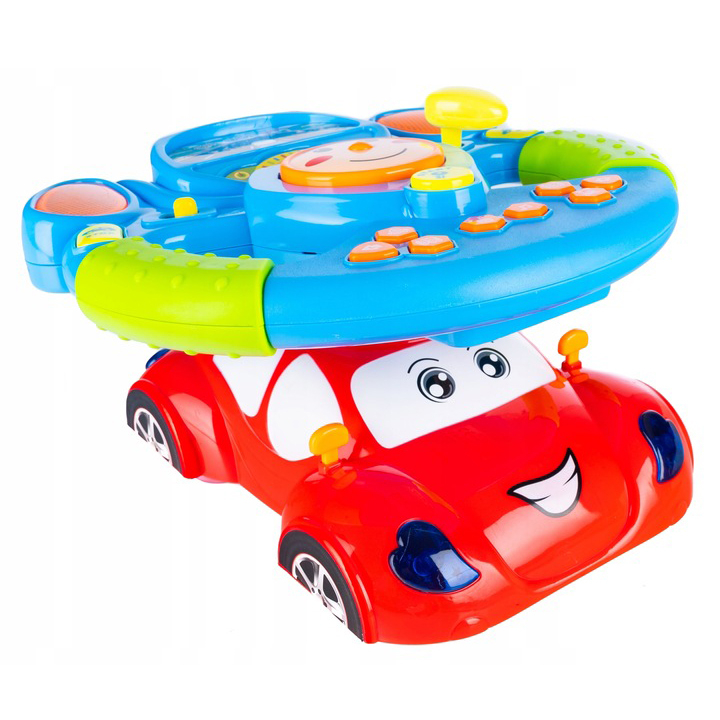Reducere 21% - Jucarie interactiva volan muzical copii sunete si lumini, design realist, educativa, multicolor 1 Jucarie interactiva volan muzical copii sunete si lumini