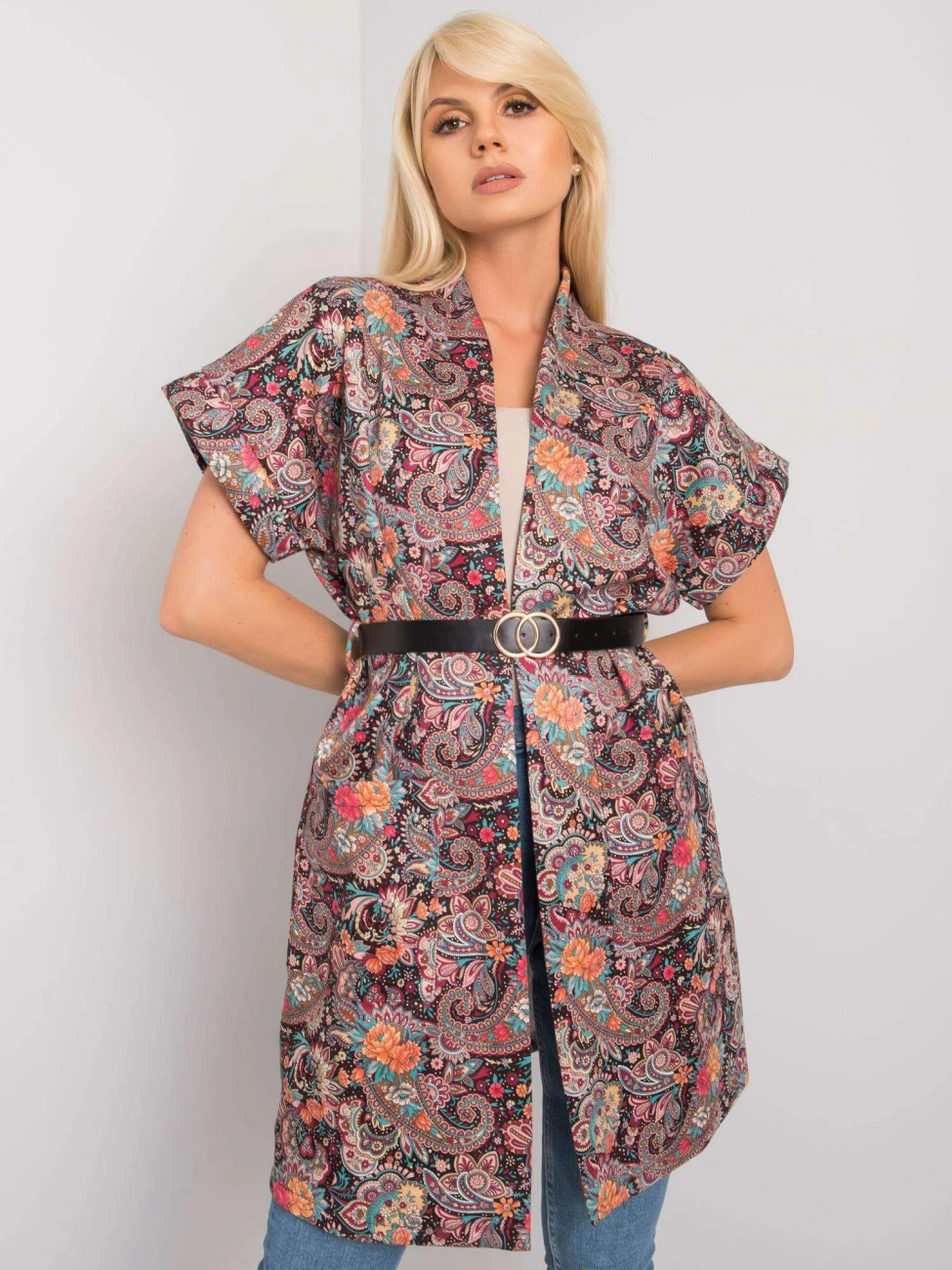 Reducere 52% - Kimono cu imprimeu paisley multi... 1 Kimono cu imprimeu paisley multi...