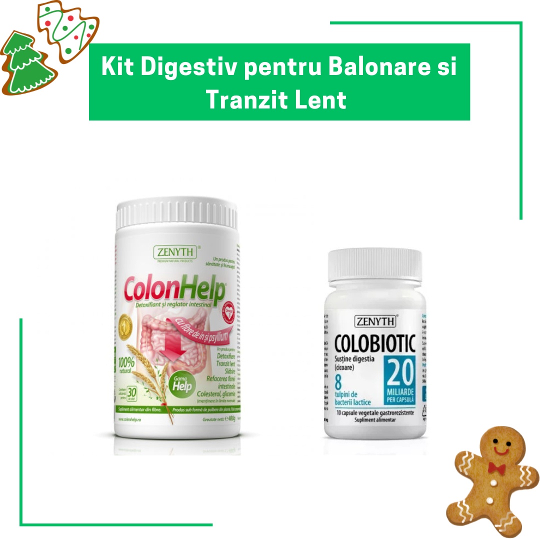 Reducere 20% - Kit Digestiv pentru Balonare si Tranzit Lent – ColonHelp si Colobiotic 1 Kit Digestiv pentru Balonare si Tranzit Lent – ColonHelp si Colobiotic