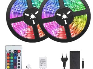 Kit Banda RGB LED 10 Metri 2x5 metri RGB cu telecomanda