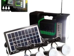 Kit solar GD-Lite 10 dotat cu dispozitive USB cu 3 becuri LED + Acumulator de mare capacitate + RADIO