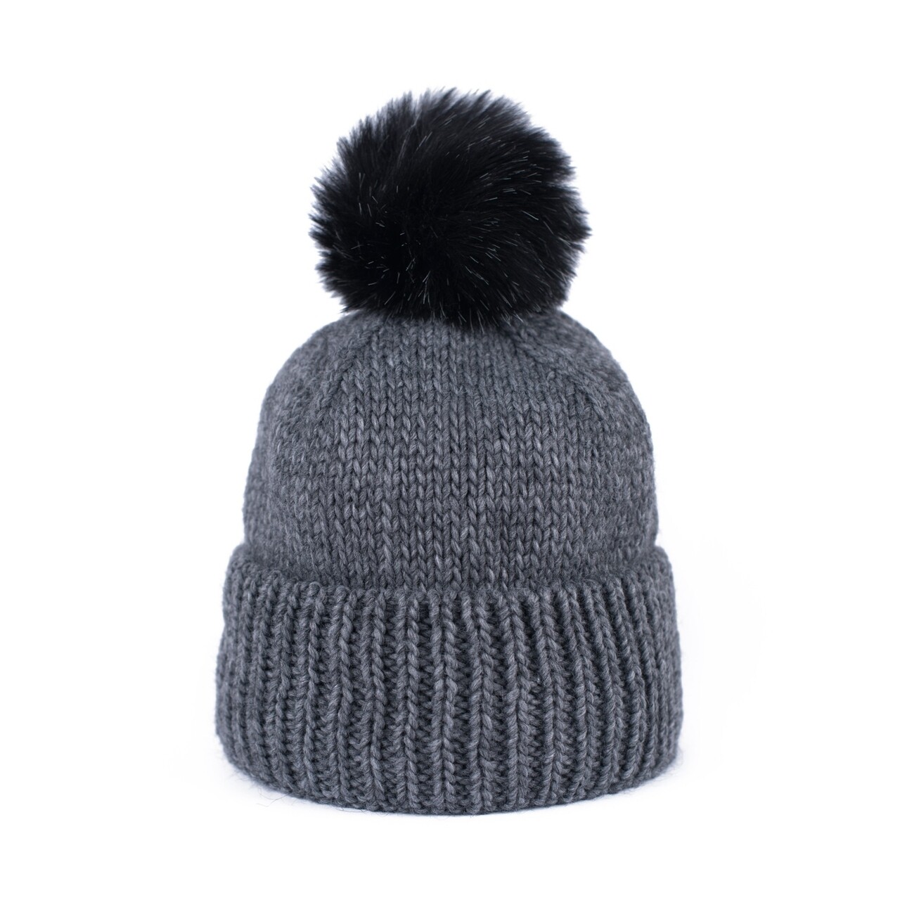 Reducere 66% - Caciula cu pompon pentru dama, Art of Polo, 57-60 cm, acrylic/vascoza/lana/alpaca, gri/negru 1 Caciula cu pompon pentru dama