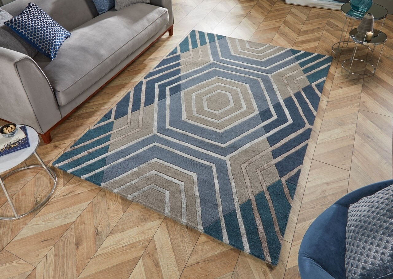Reducere 65% - Covor, Flair Rugs, Architect Harlow Denim, 160 x 230 cm, lana/viscoza, multicolor 1 Covor