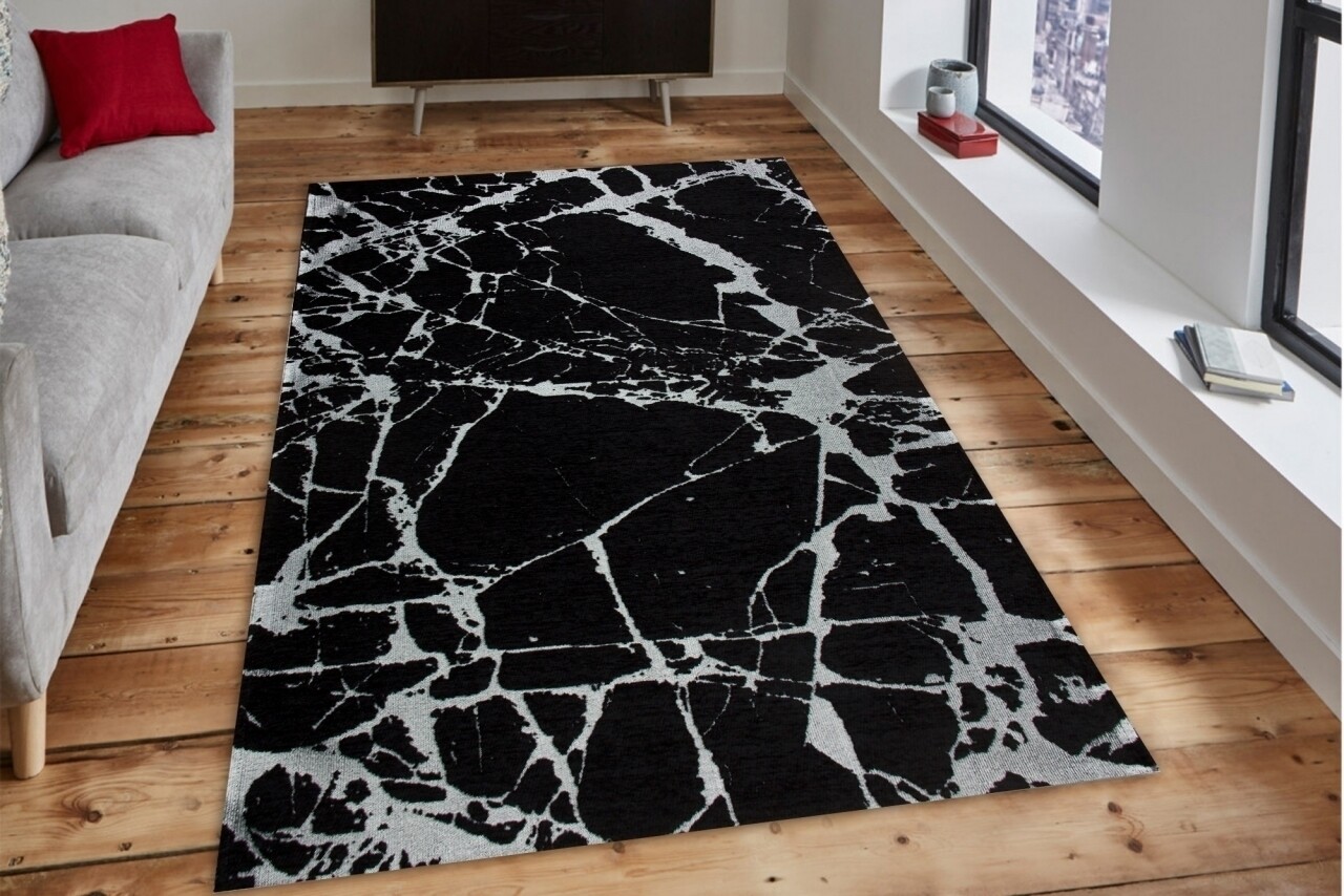 Reducere 46% - Covor rezistent SM 21 - Black, Silver XW, 80x300 cm 2 Silver XW