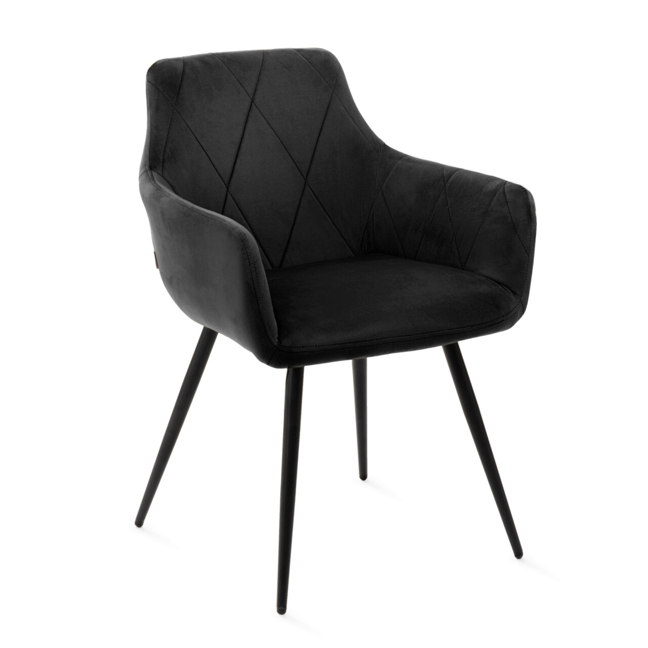 Reducere 49% - Scaun Fellice, Homla, 61x56x86 cm, metal/catifea din poliester, negru 2 Homla